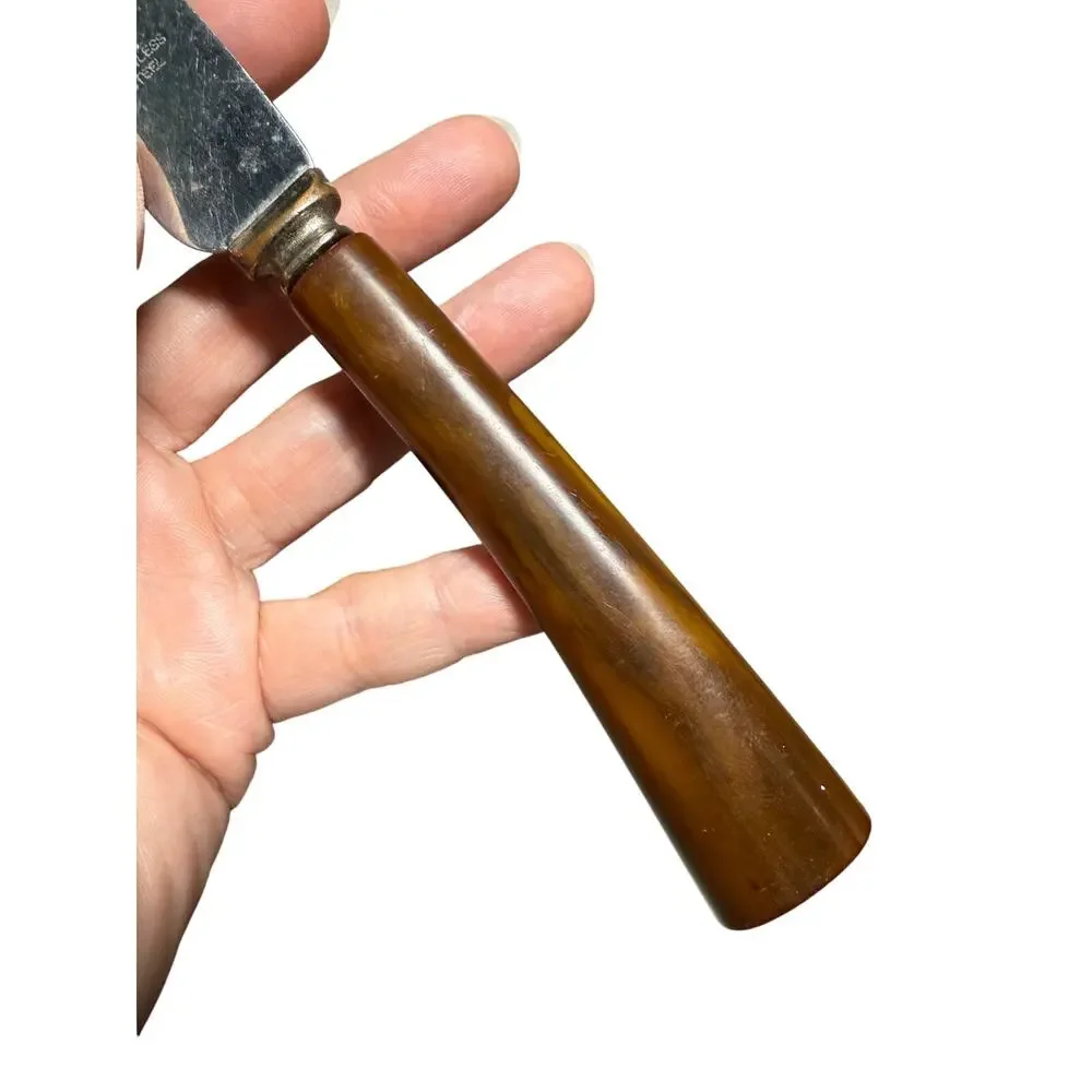 Vintage E Parker & Sons Knife 3709 Sheffield England Stainless Steel Bakelite 9